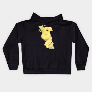 Yellow Viper Snake Kids Hoodie